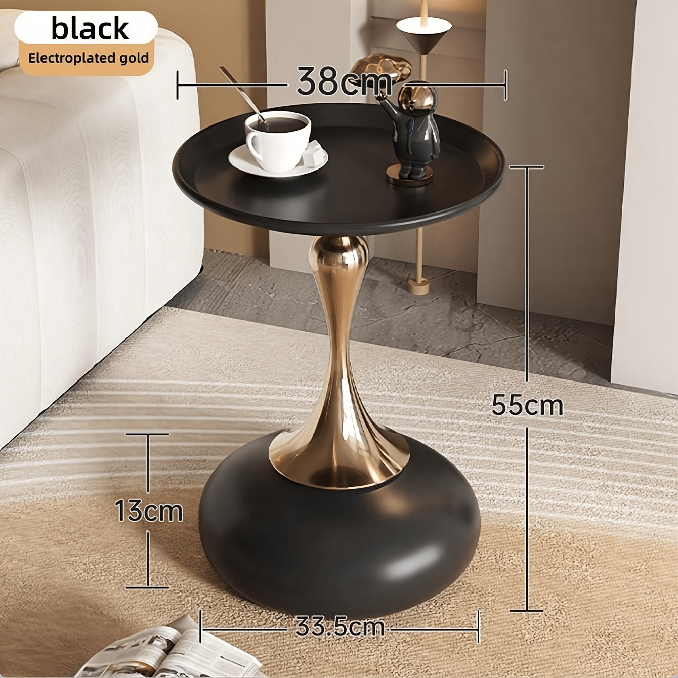 Moderner Seitenschrank mit keramischem Sockel und Metallbeinen – 55 cm hoch | Brehn
