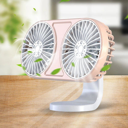 360° drehbarer Dual-Head USB Auto-Ventilator mit Ambientebeleuchtung | Brehn
