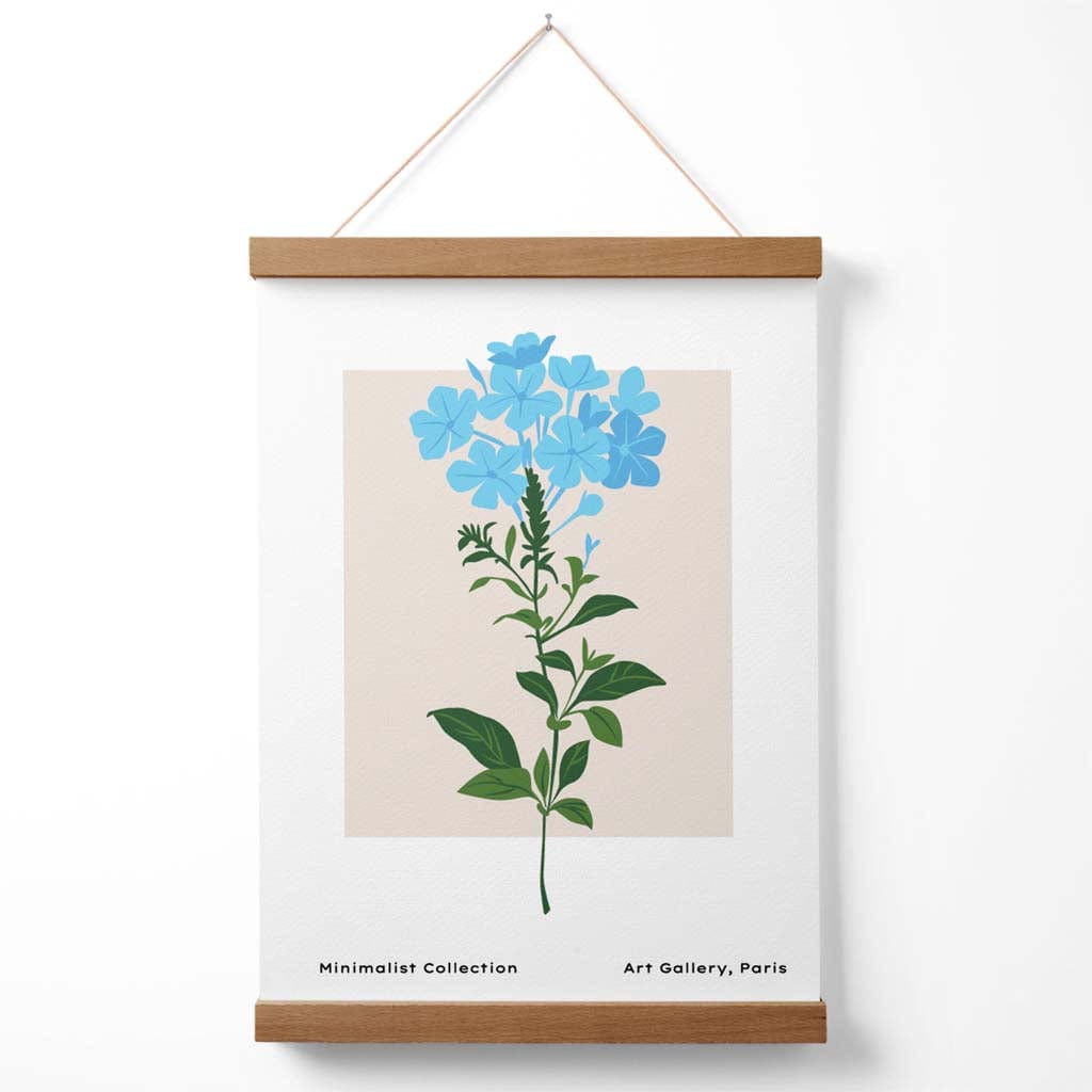 Schlichtes Poster „Blaues Vergissmeinnicht“ mit Aufhänger