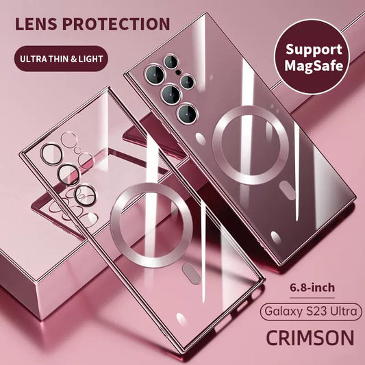 Transparente Luxus-Beschichtung Magnetische Hülle für Samsung