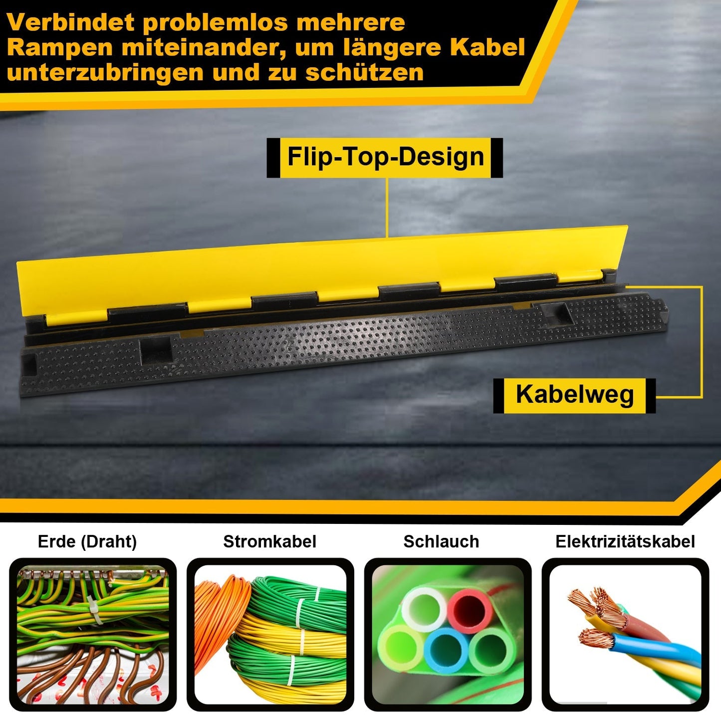 Kabelbrücke Gummi Kabelschutzmatte 3 Stück | Brehn