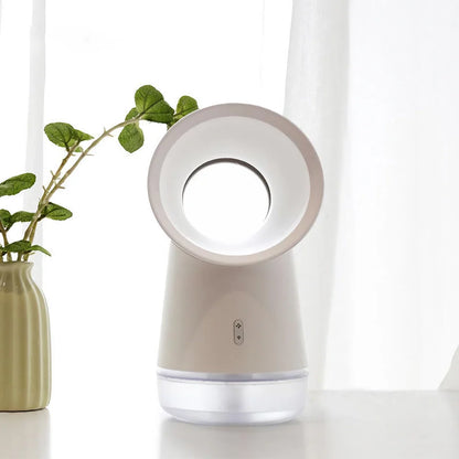 Blattloser USB-Luftbefeuchterventilator mit LED-Nachtlicht | Brehn