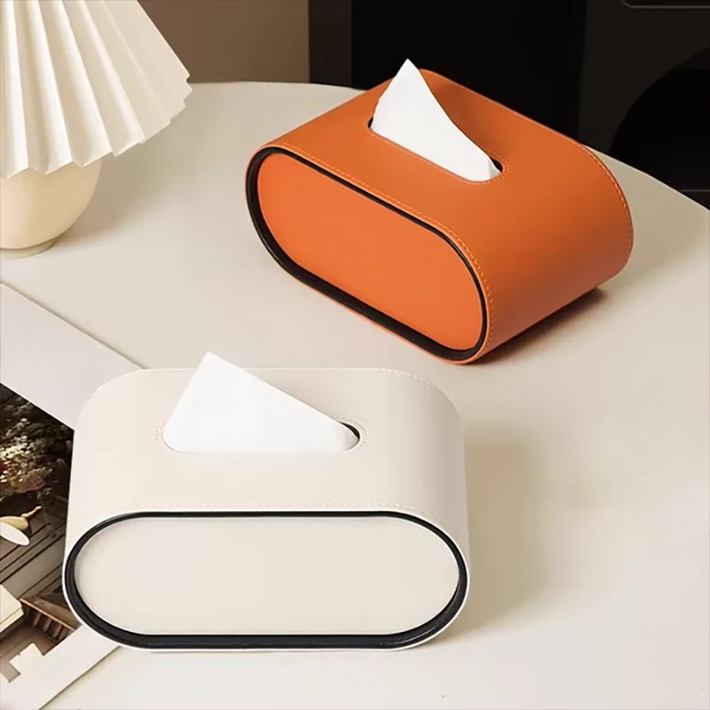 TissuLuxe Oval – Leder Taschentuchboxbezug für Wohnzimmer, Auto & Büro | Brehn