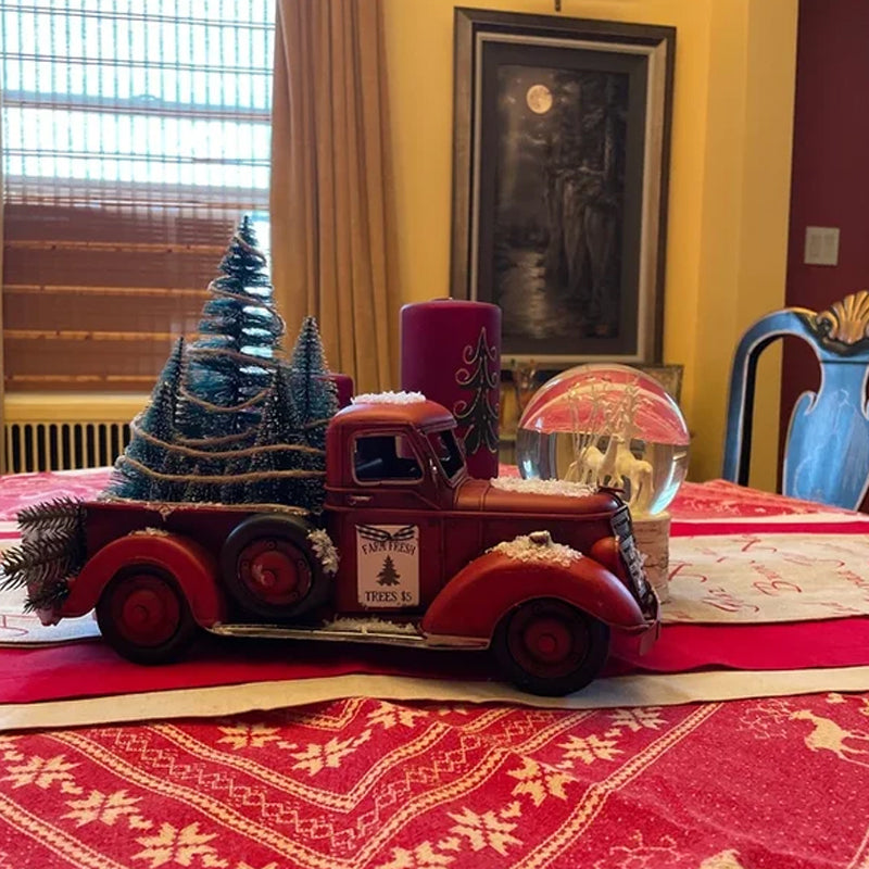 Brehn | Roter Bauernhof-LKW Weihnachten Dekorationen