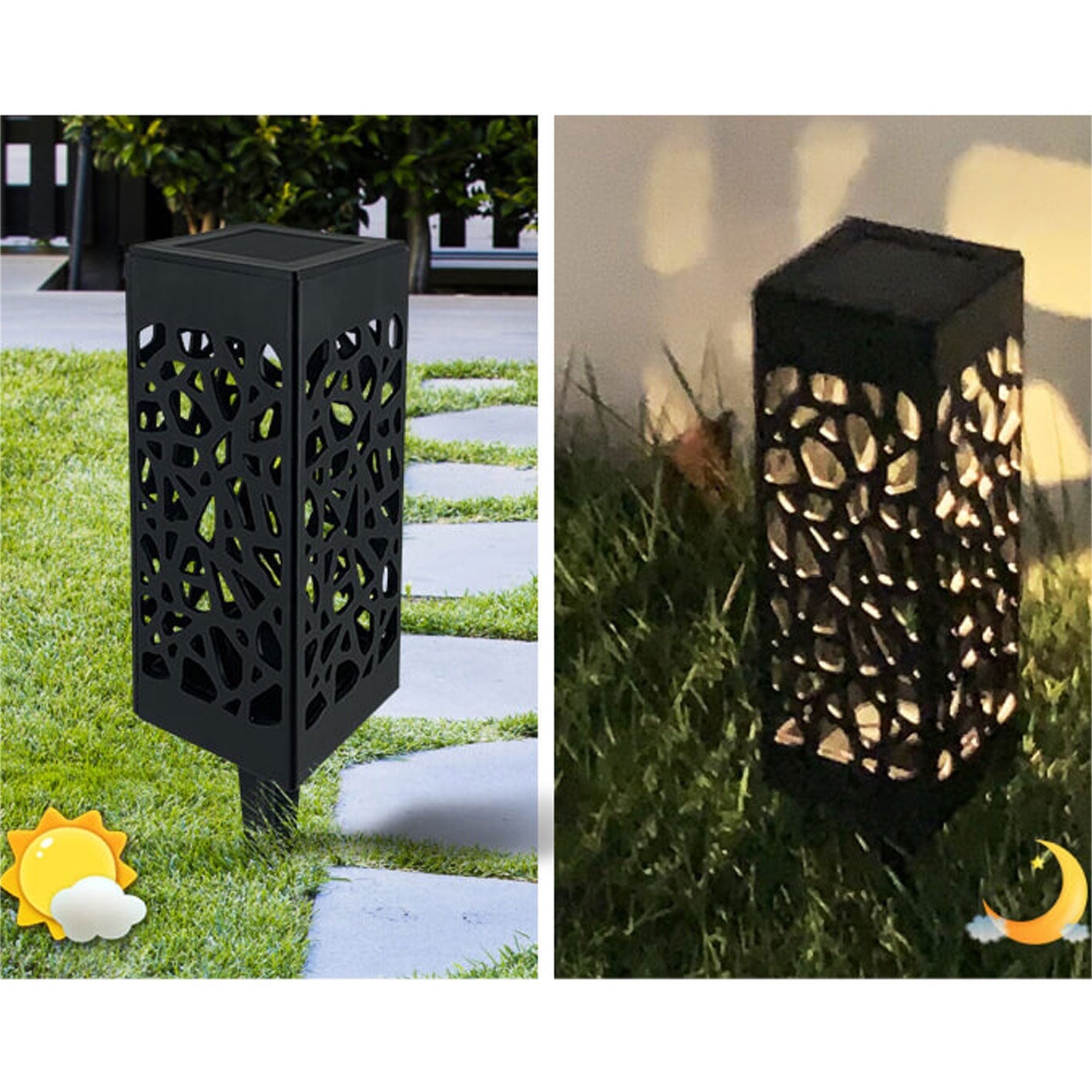 Kreatives Hohles Quadrat Säule LED Außen Rasen Boden Einsetzen Landschaft Licht | Brehn