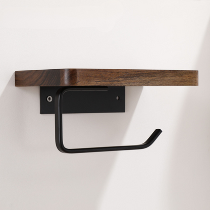 Brehn | Eleganter Wand-WC-Papierhalter - aus Walnuss und Edelstahl