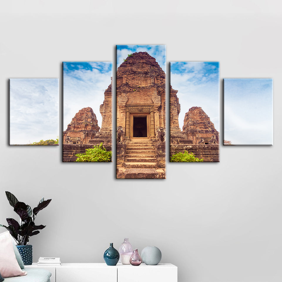 Antiker Tempel 5 Teile - Leinwand Wandkunst Gemälde