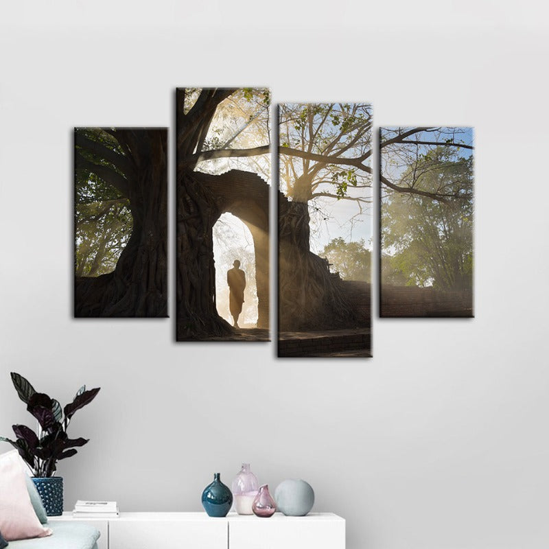 4-teilige Lone Man Nature - Leinwand Wandkunstmalerei