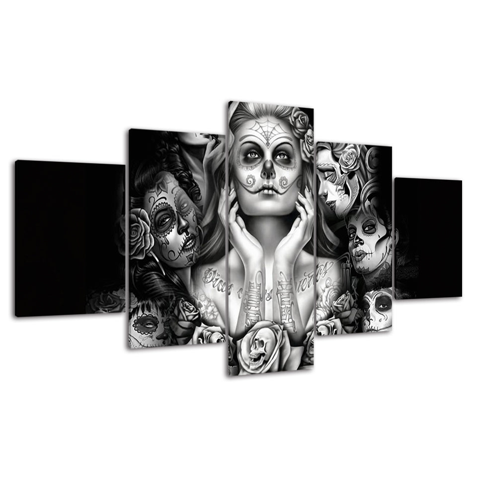 Calavera Girls - Leinwand Wandkunst Gemälde