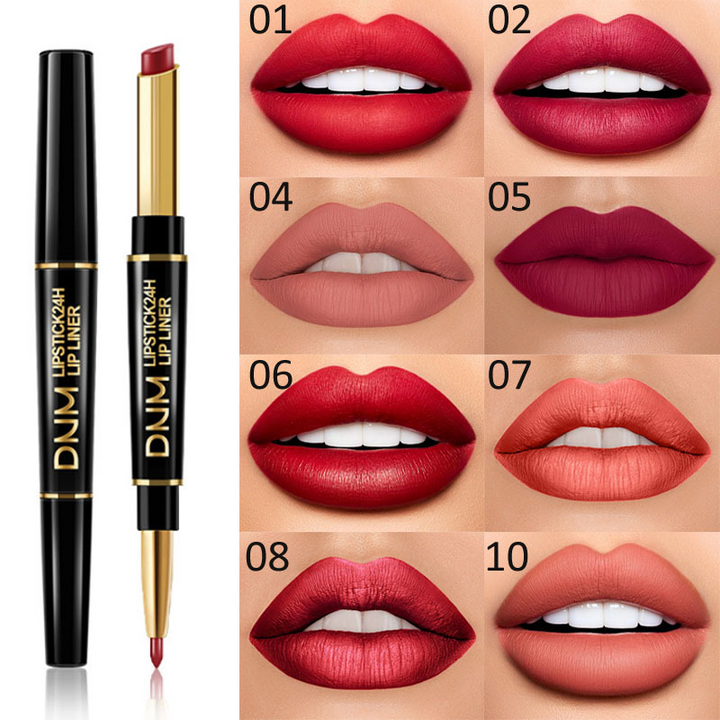 Brehn | 2-in-1 Dual-Lippenstift & Konturenstift | Matte Textur & Long-Lasting Finish | Hochpigmentiert & Wasserfest | 12 Farbvarianten für Präzisions-Makeup