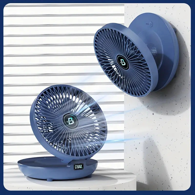 Tragbarer Wandventilator | Multifunktional, USB-Akku und flüsterleise für Zuhause, Büro und den Außenbereich | Brehn