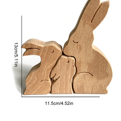 Brehn | Niedliche Tierfamilien-Ornament, Holz-Puzzle-Figur - 🎁Liebesgeschenk