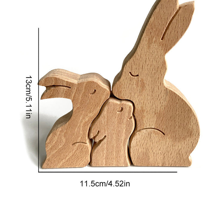 Brehn | Niedliche Tierfamilien-Ornament, Holz-Puzzle-Figur - 🎁Liebesgeschenk