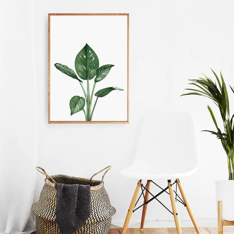 Grüne Blatt Tropische Botanische Aquarell Poster