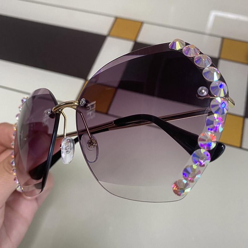 Randlose Sonnenbrille mit Kristall | Brehn