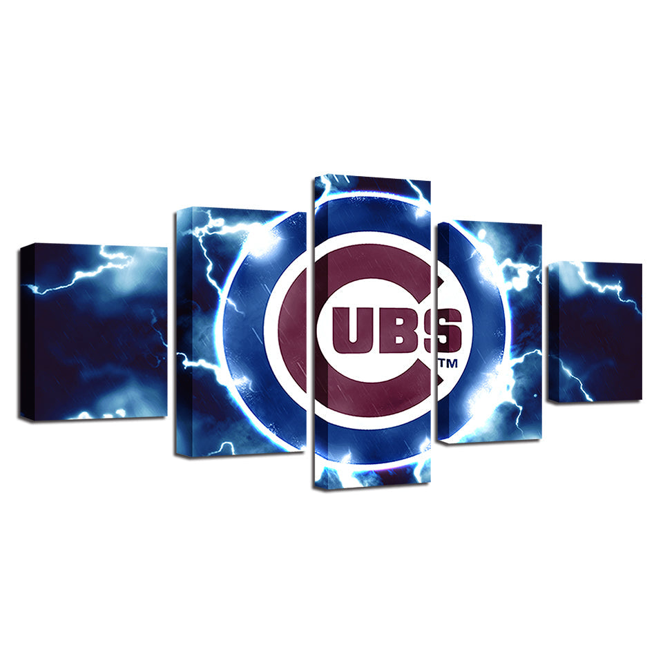 Charged Chicago Cubs 5 Teile-Canvas Wandkunst Gemälde