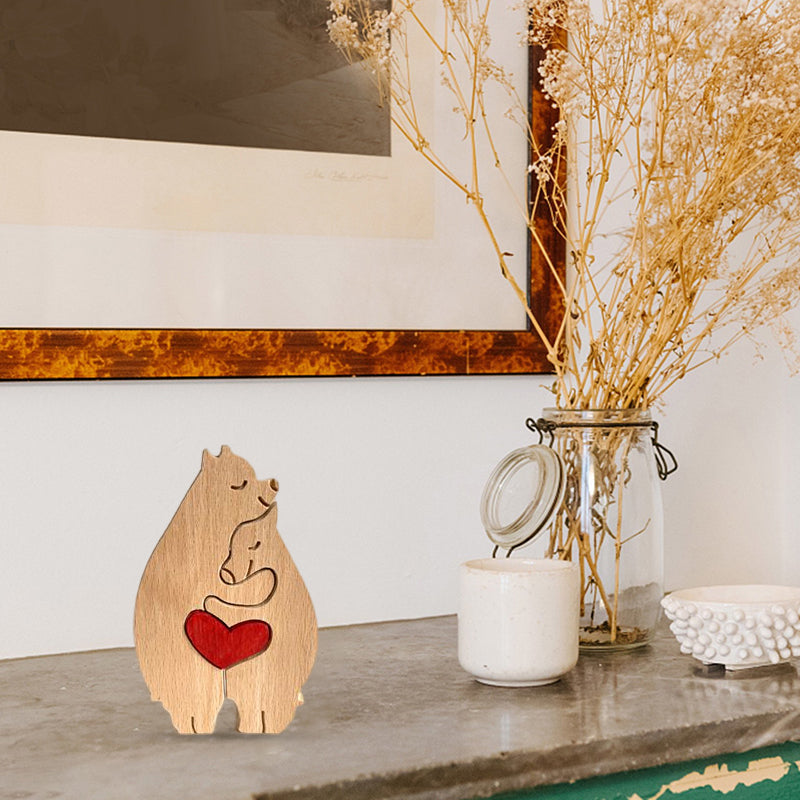 Brehn | Niedliche Tierfamilien-Ornament, Holz-Puzzle-Figur - 🎁Liebesgeschenk
