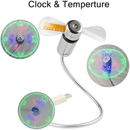 USB Ventilator mit LED-Uhrbeleuchtung | Brehn