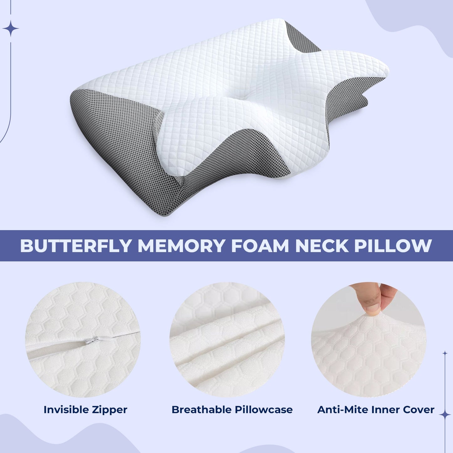Kissenbezug für Butterfly Memory Foam Kissen Brehn