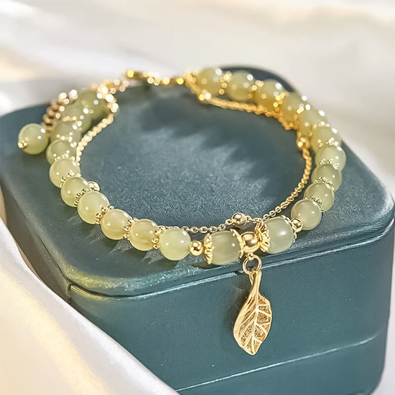 Brehn | Hetian Jade Blattgold Armband