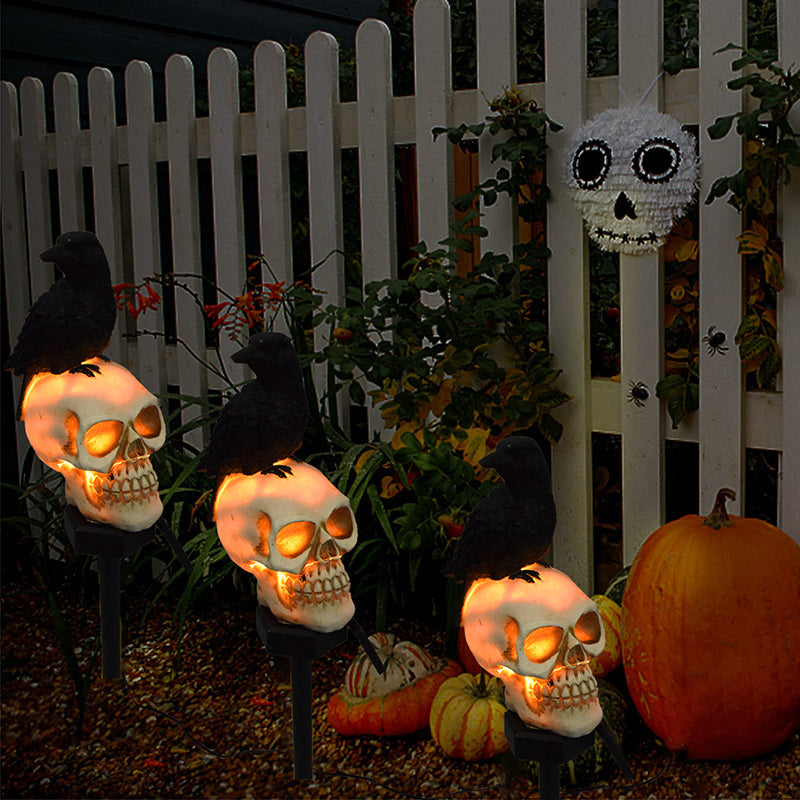 Brehn | Halloween Solar Schädel Krähen Dekorative Lichter