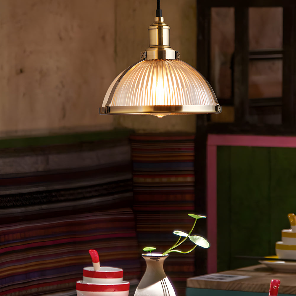 Brehn | GlimmerLux Kronleuchter - Retro gestreifter Luxus-Kronleuchter