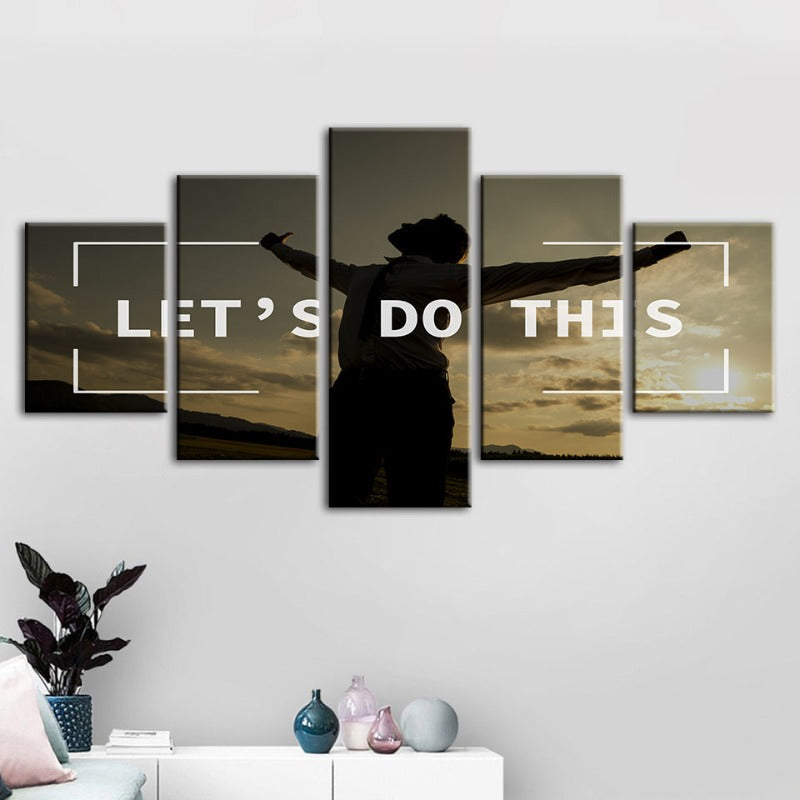 5 Stück Lass uns das machen - Leinwand Wandkunst Gemälde