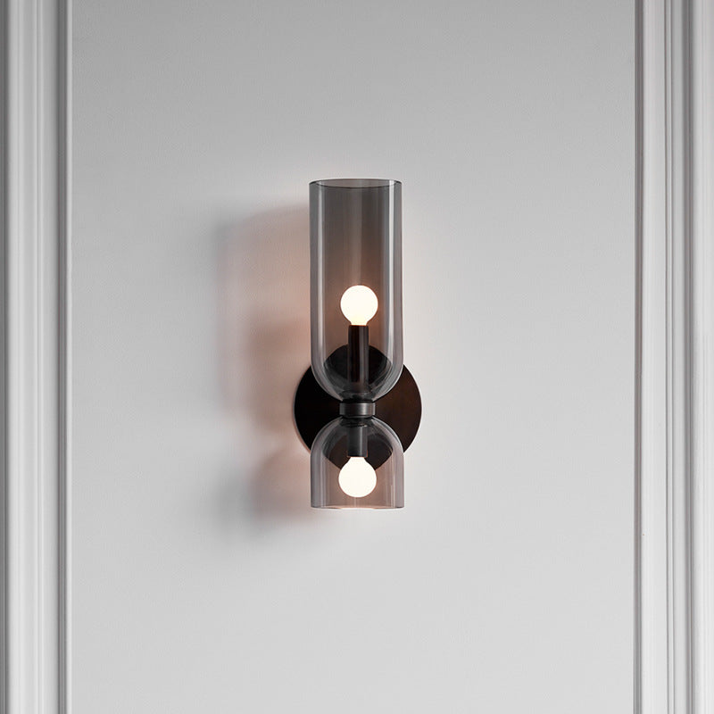 Glaswandleuchte mit Doppellampen-Design