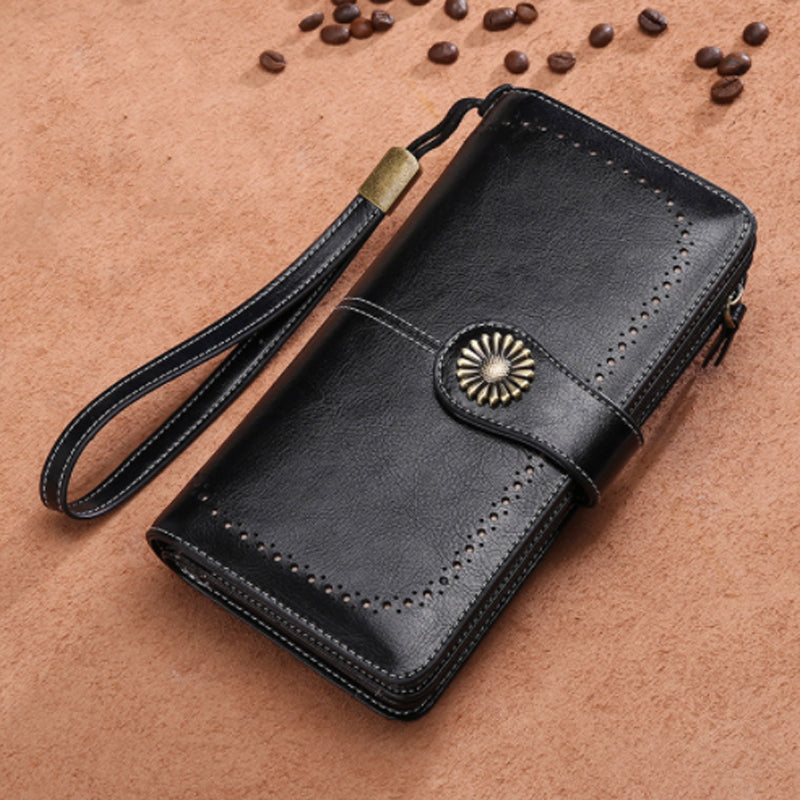 Retro lange Brieftasche mit großem Fassungsvermögen | Brehn