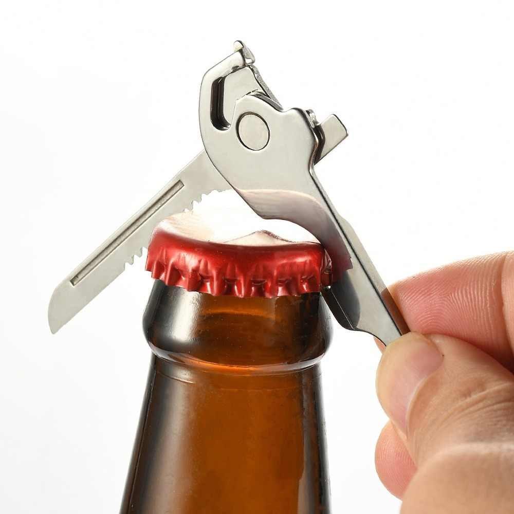 6-in-1-Schlüsselring Multifunktionswerkzeug Mini-Multitool-Schlüsselanhänger Pocket Edelstahl-Klappbar Swiss Tech Einfacher Flaschenöffner-Schlüsselanhänger | Brehn