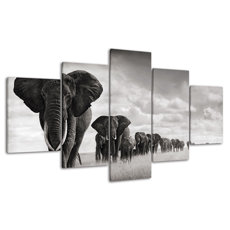 Imposante Elefanten - Leinwand Wandkunst Malerei