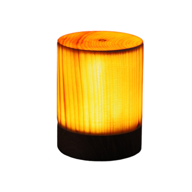 Drahtlose LED-Tischlampe mit Touch-Steuerung | Wiederaufladbarer Akku | Holzmaserung Design | Einstellbare Helligkeit | Brehn