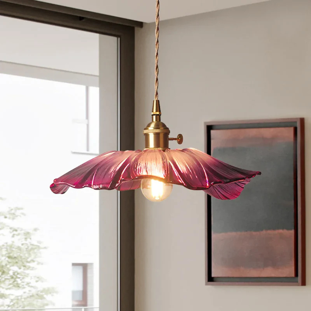 Brehn | Retro Lotus Glas Pendelleuchte