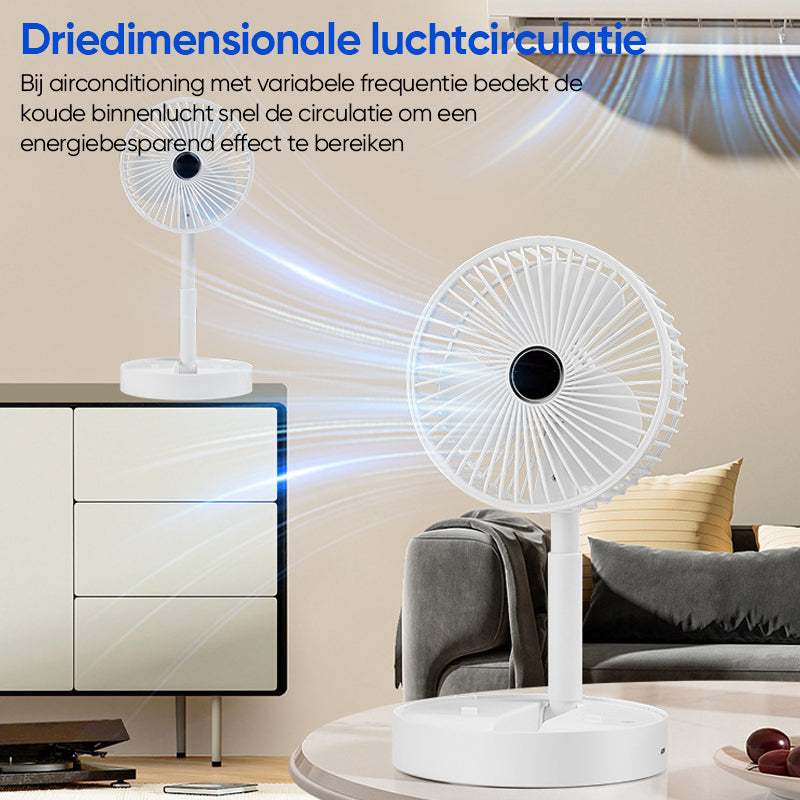 Portae Rechargeae Teleskope-Ventilator mit geräuscharmem Design und einstellbarer Höhe