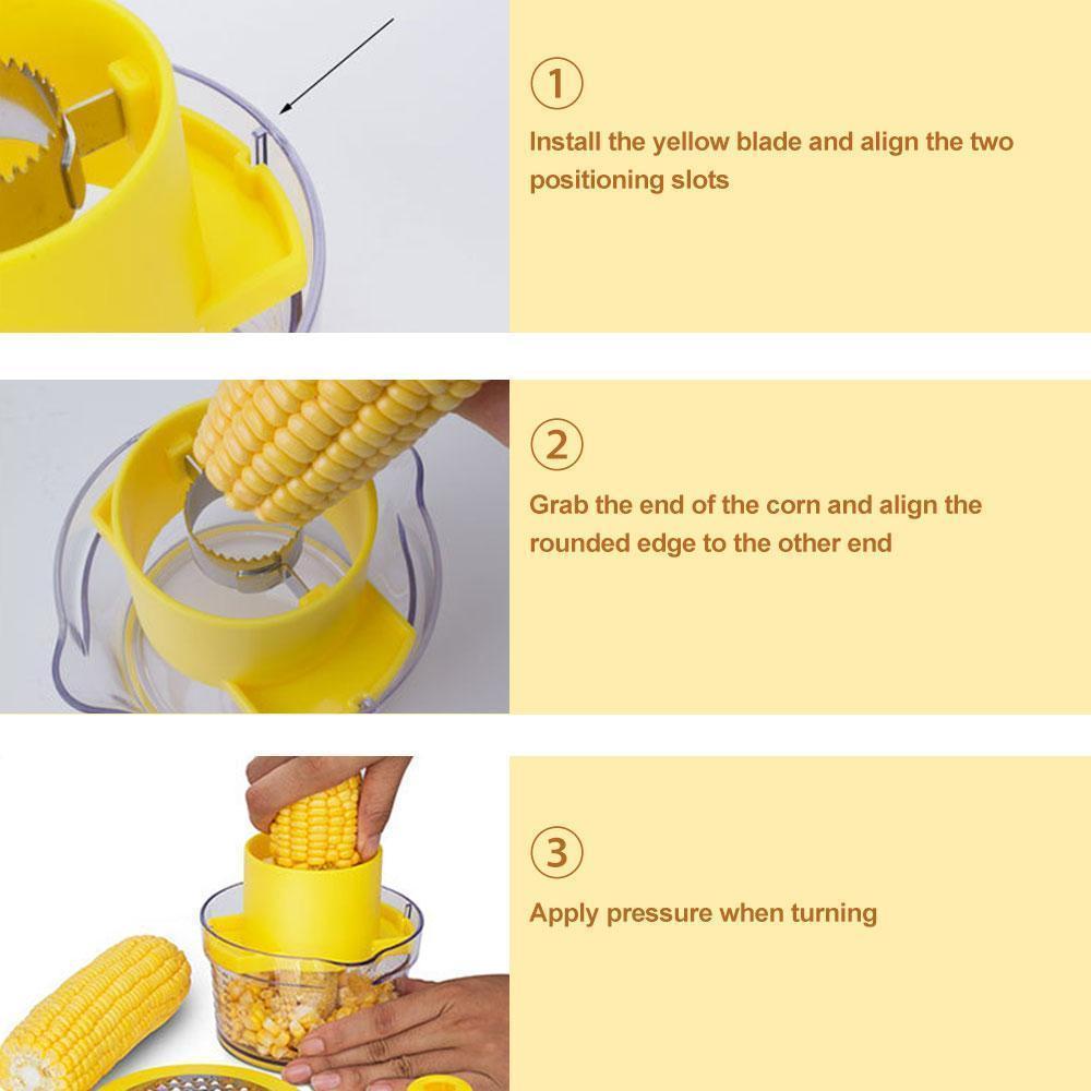 Cob Corn Stripper Mit Eingebautem Messbecher Und Reibe | Brehn