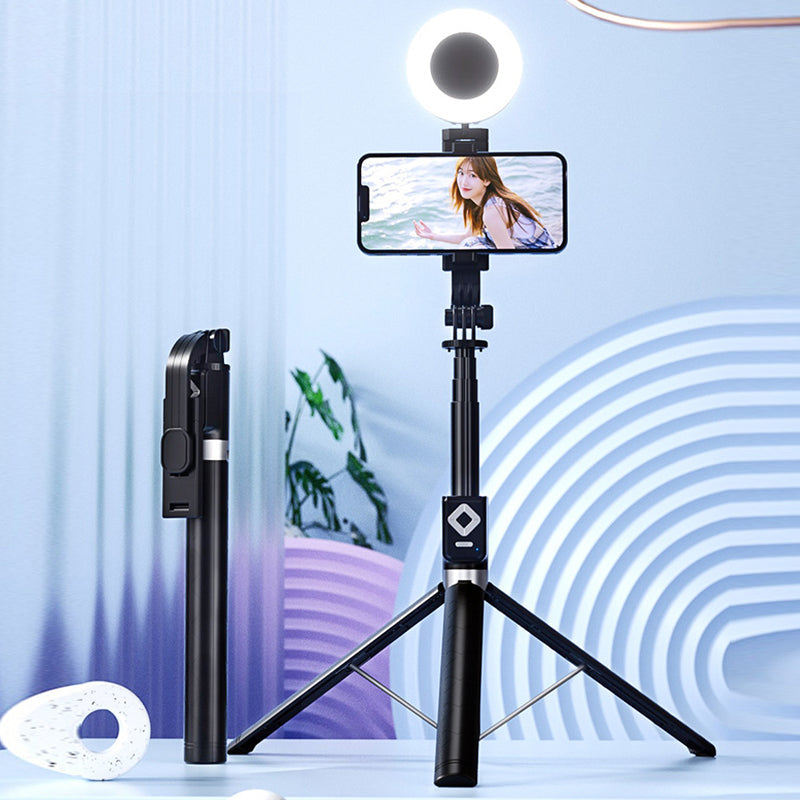 Selfie-Stick mit LED-Fülllicht | Brehn