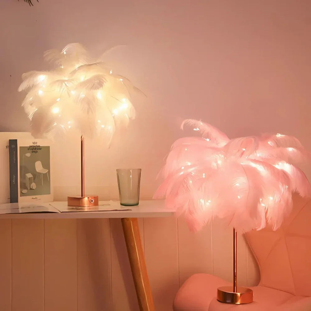 Atmosphärische Feder-Palmenbaum-Lampe - LumaPalm | Brehn