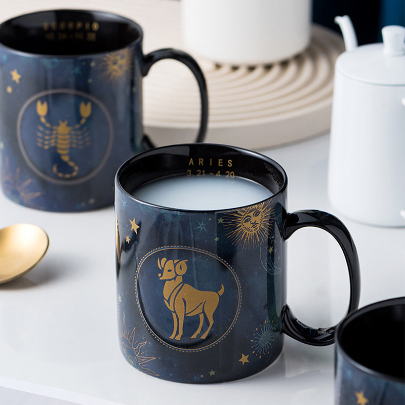 12 Konstellationen Tasse Kobalt Blau Keramik Kaffeetasse | Brehn