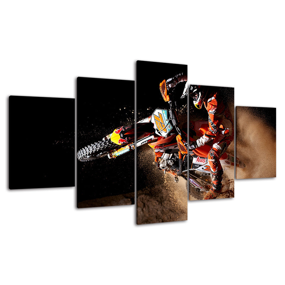 Motorradrennen - Leinwand Wandkunst Malerei