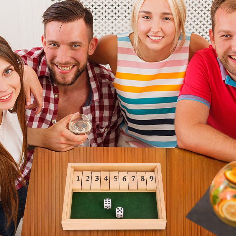 Shut The Box Spiel - Spaß Tisch Mathematik Spiel für Erwachsene und Kinder | Brehn