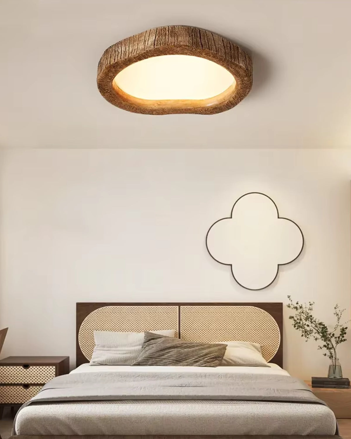 Brehn | Minimalistische Holzlampe im Japandi-Stil mit Leuchteffekt