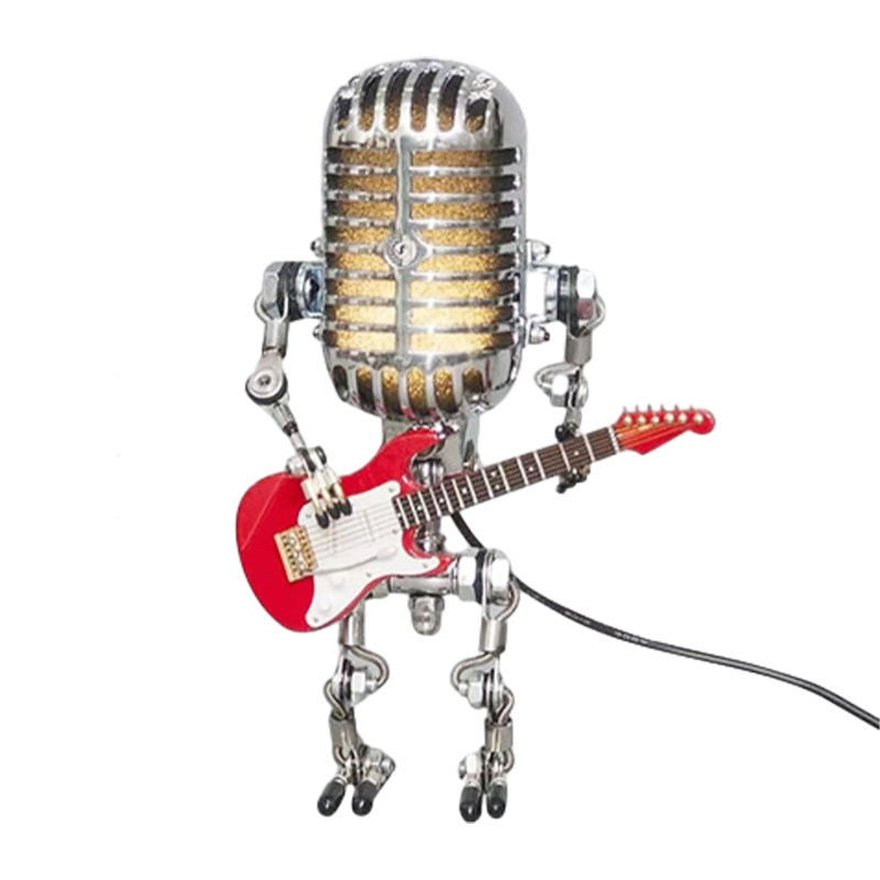 Retro-Mikrofon-Roboter-Metall-Schreibtischlampe | Brehn