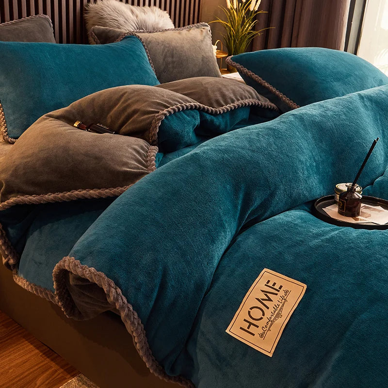 Brehn | Luxuriöses Samt-Fleece Bettbezug-Set - PlushHaven