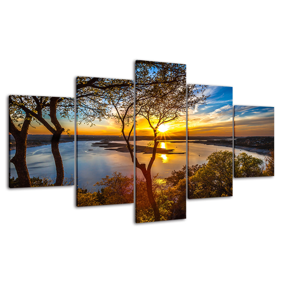 Warme Landschaft – Leinwandbild