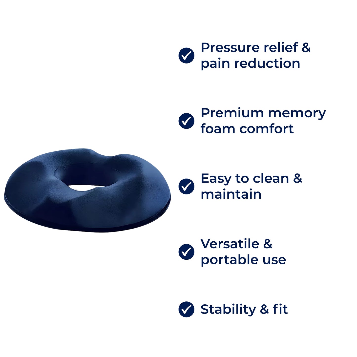 SitRelief | Donut-Sitzkissen – Steißbein- & Hämorrhoidenlinderung – Memory-Schaum – Waschbarer Bezug – Büro, Reisen, nach der Geburt Nutzung Brehn