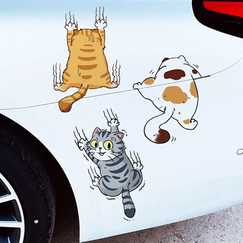 Niedliche Katzen Cartoon Aufkleber für Autos, 3 Stk. | Brehn