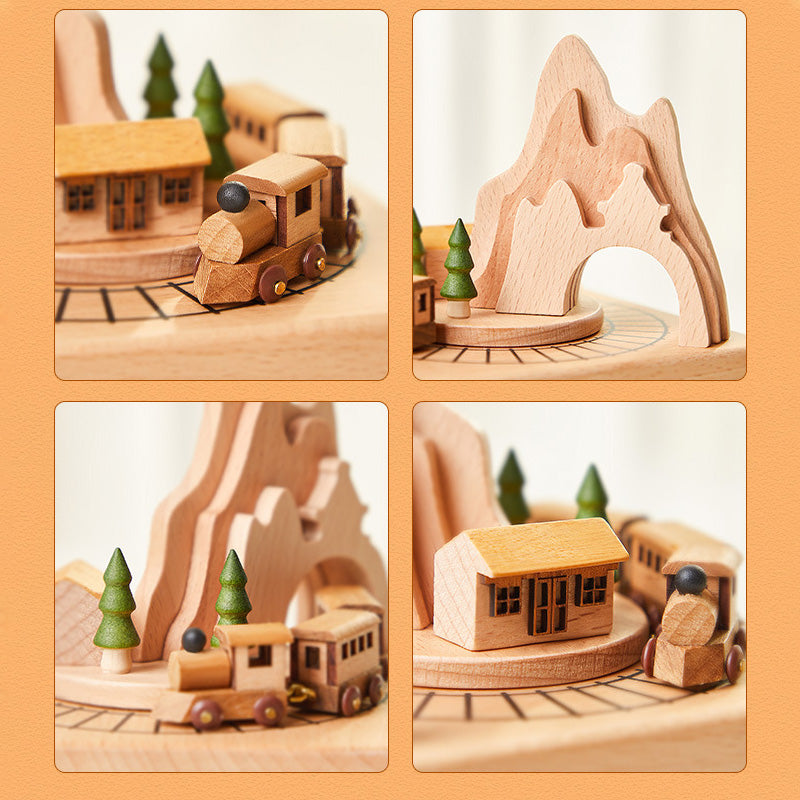 Handgefertigte drehbare Spieluhren aus Holz