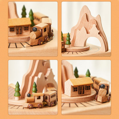 Handgefertigte drehbare Spieluhren aus Holz