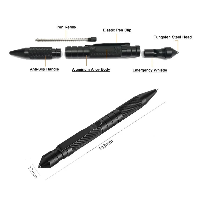 Hochwertiger tragbarer multifunktionaler 3-in-1-Militär-Taktikstift