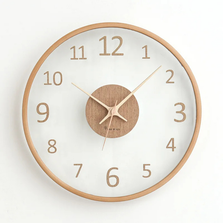 Brehn | Stilvolle Holzwanduhr aus Glas